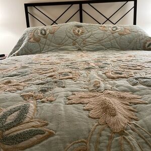 This Soft Surroundings King size comforter several soft colors.